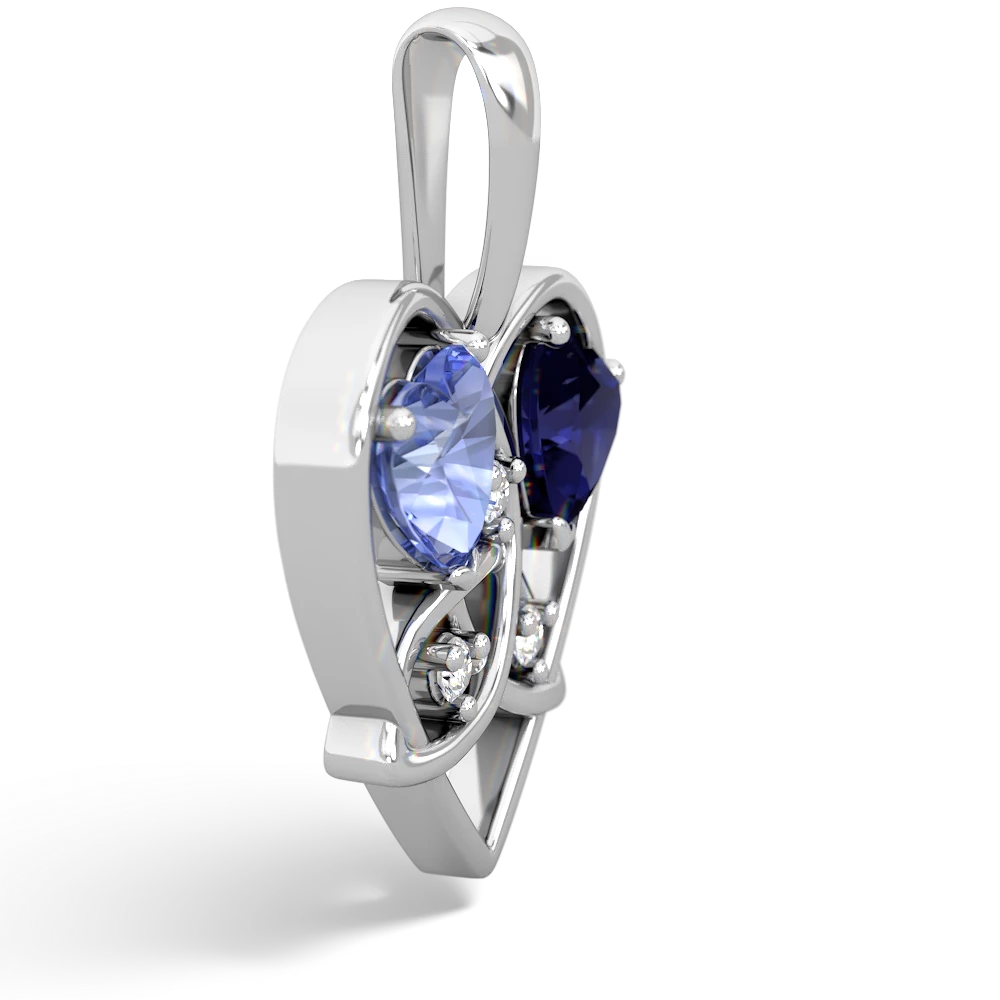 Tanzanite Celtic Trinity Heart 14K White Gold pendant P5331