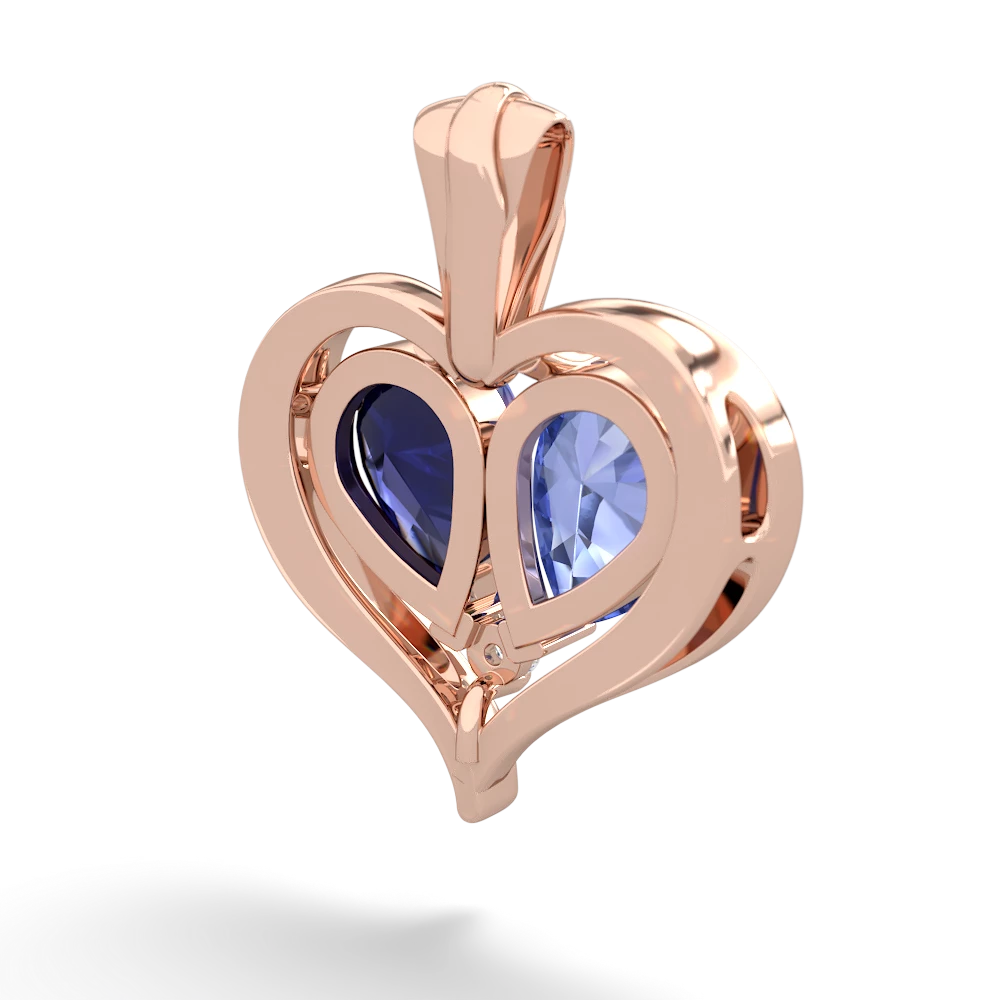 Tanzanite Two Become One 14K Rose Gold pendant P5330