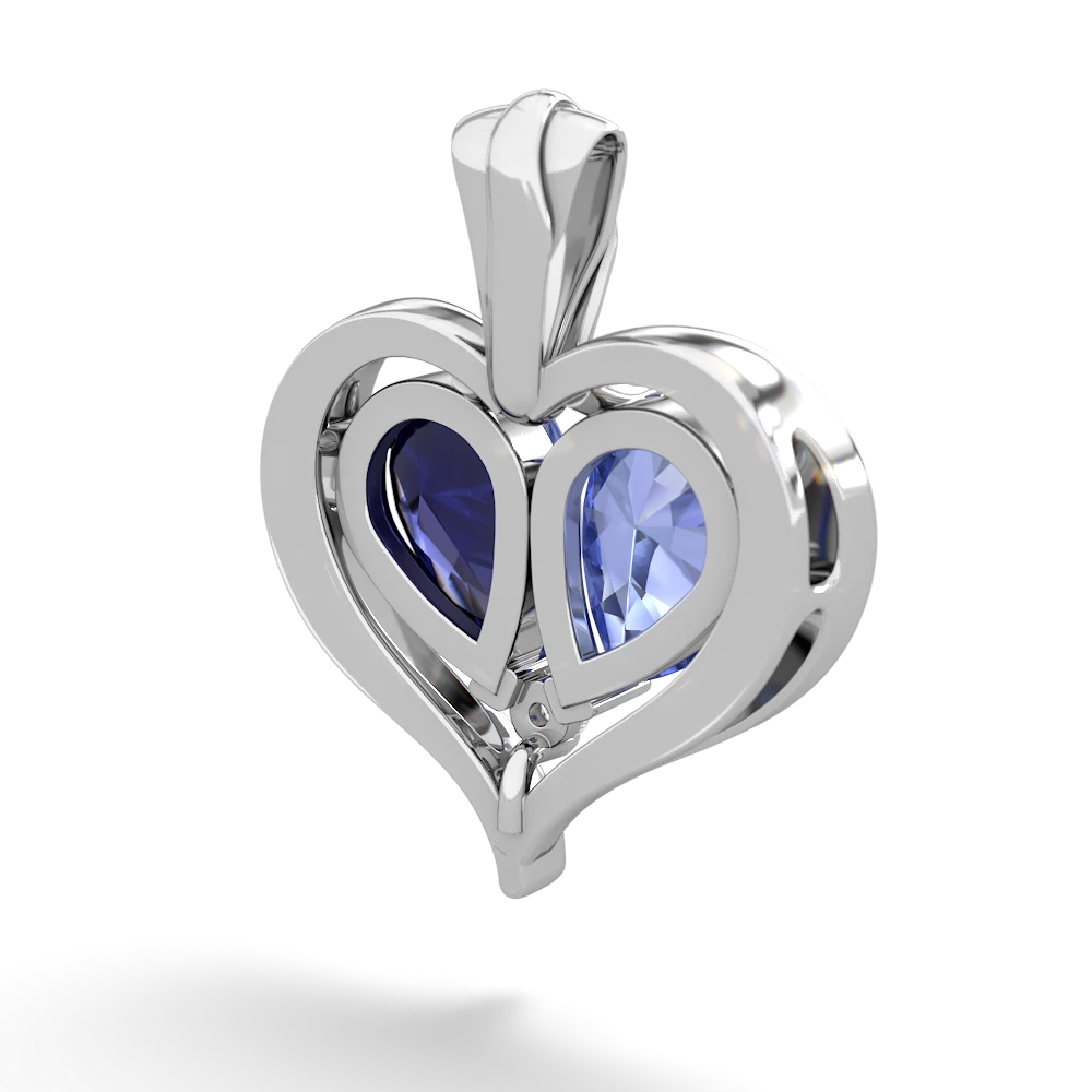 Tanzanite Two Become One 14K White Gold pendant P5330