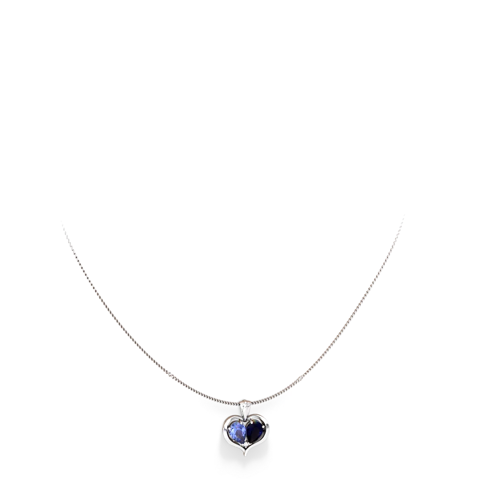 Tanzanite Two Become One 14K White Gold pendant P5330