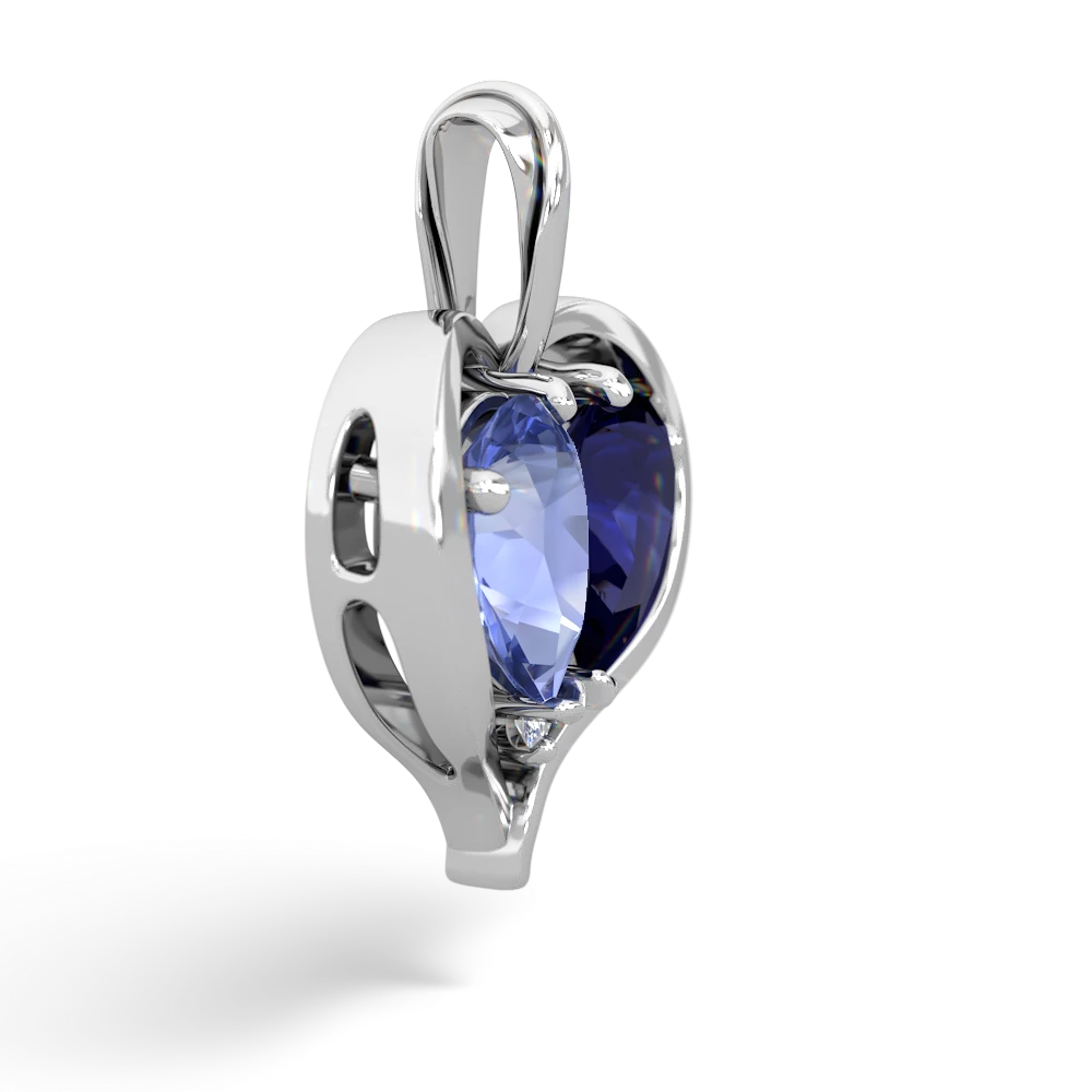 Tanzanite Two Become One 14K White Gold pendant P5330