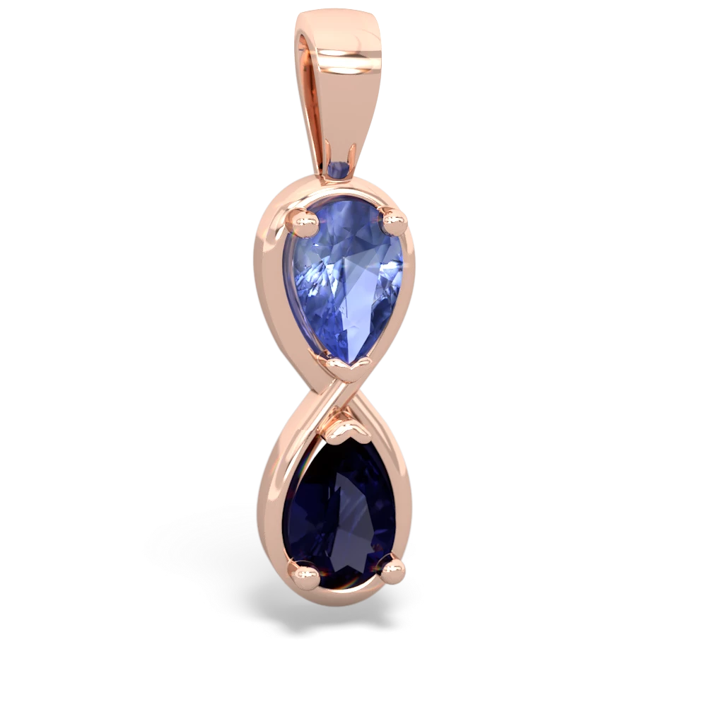 Tanzanite Infinity 14K Rose Gold pendant P5050