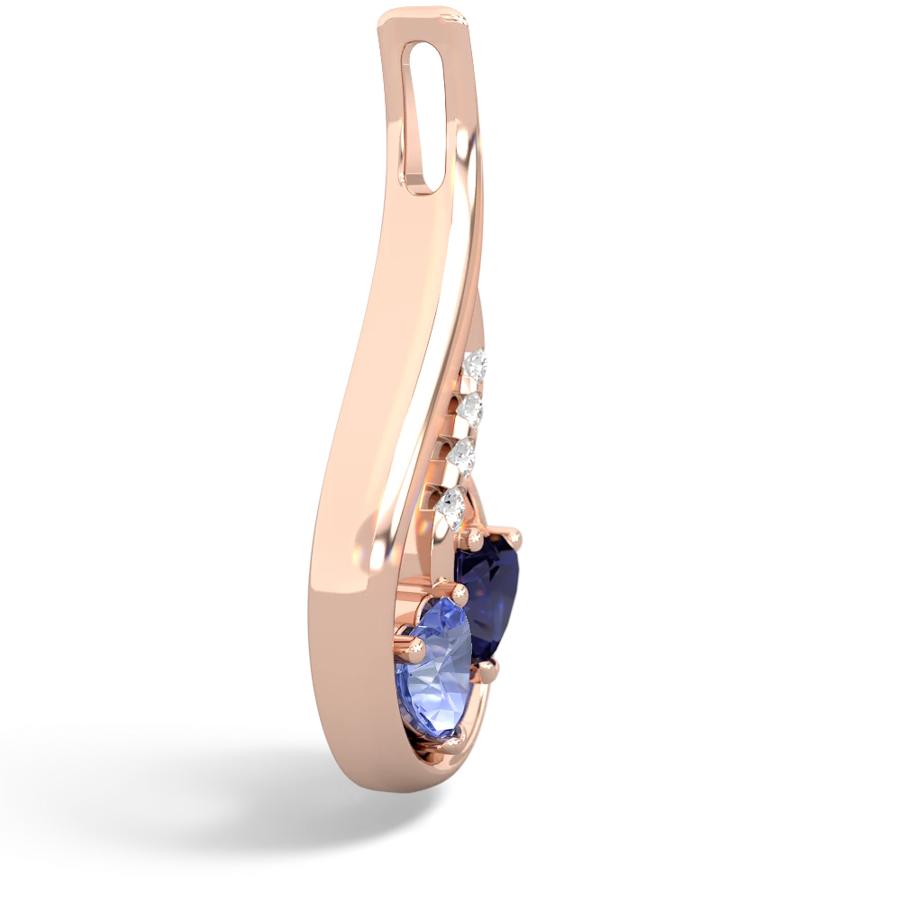 Tanzanite Keepsake Curves 14K Rose Gold pendant P5450