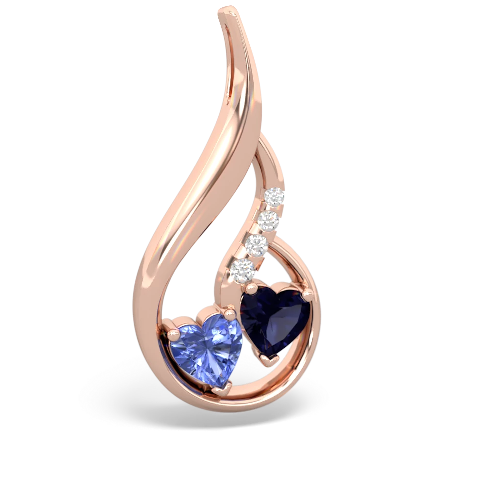 Tanzanite Keepsake Curves 14K Rose Gold pendant P5450