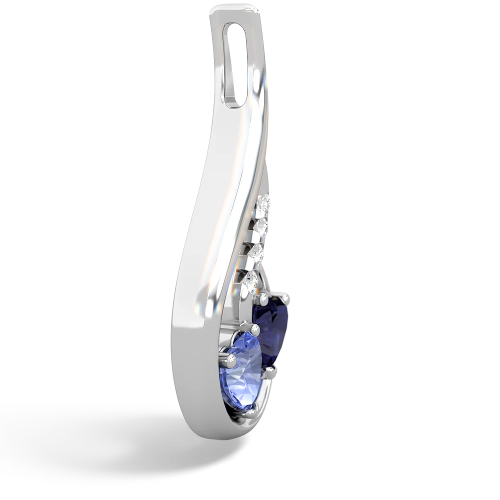 Tanzanite Keepsake Curves 14K White Gold pendant P5450