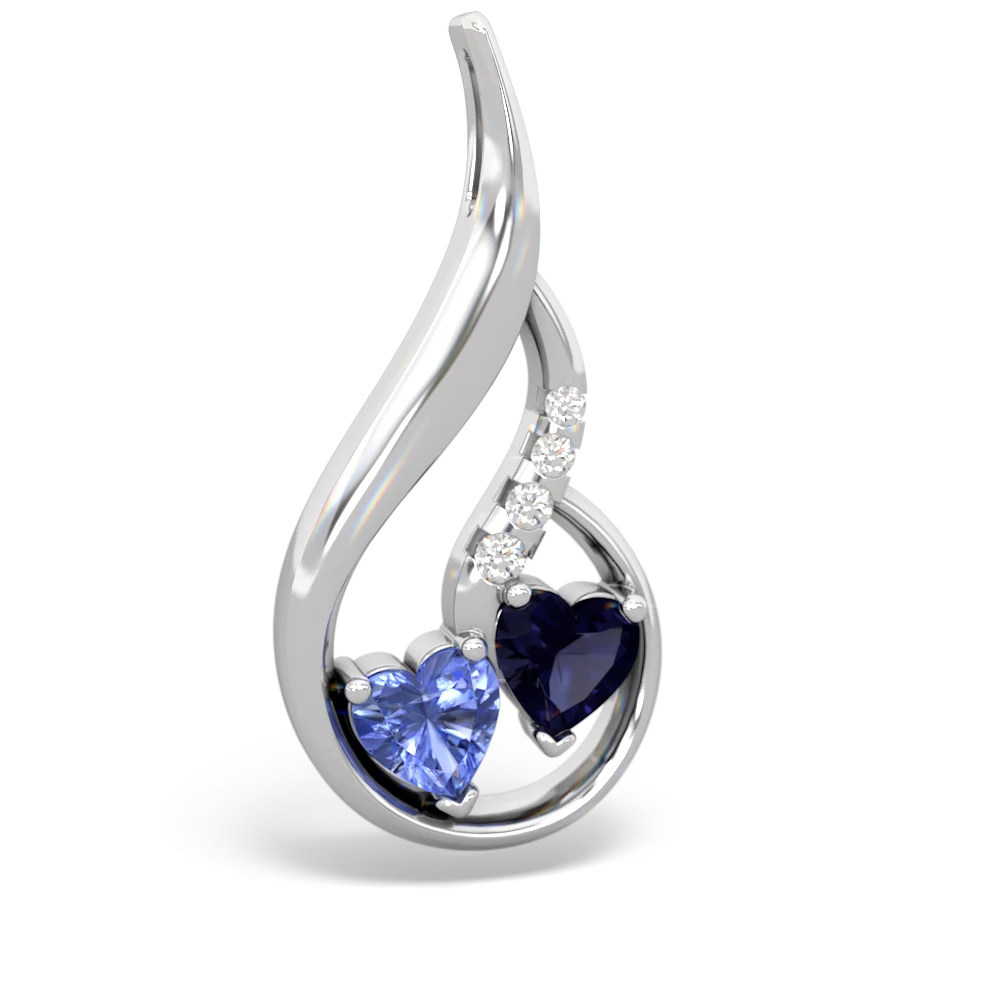 Tanzanite Keepsake Curves 14K White Gold pendant P5450