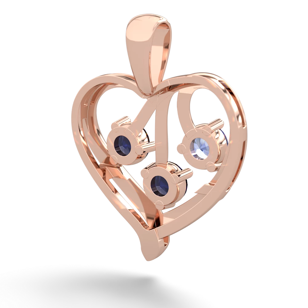 Tanzanite Glowing Heart 14K Rose Gold pendant P2233