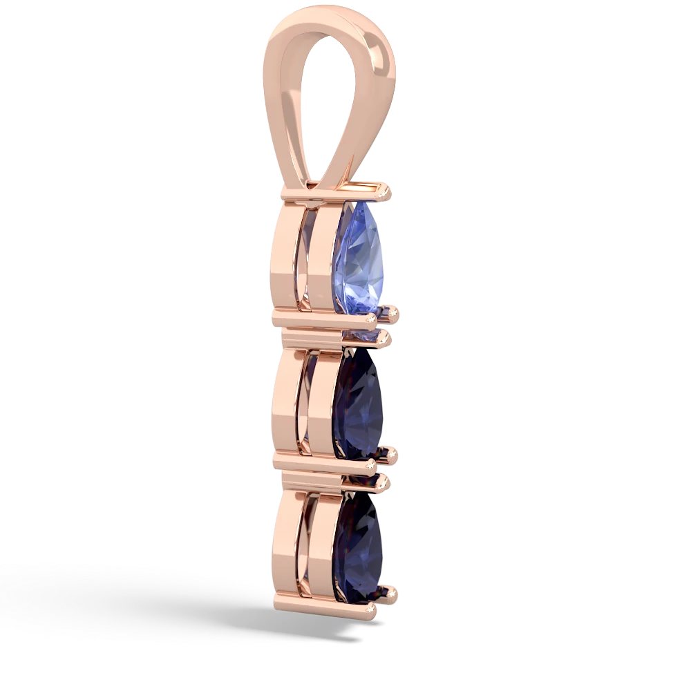 Tanzanite Dew Drops 14K Rose Gold pendant P2251