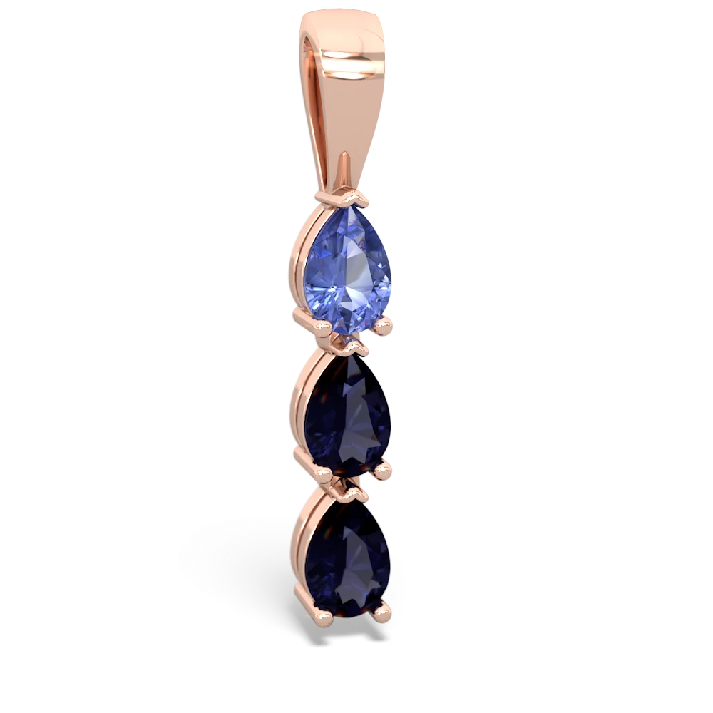 Tanzanite Dew Drops 14K Rose Gold pendant P2251