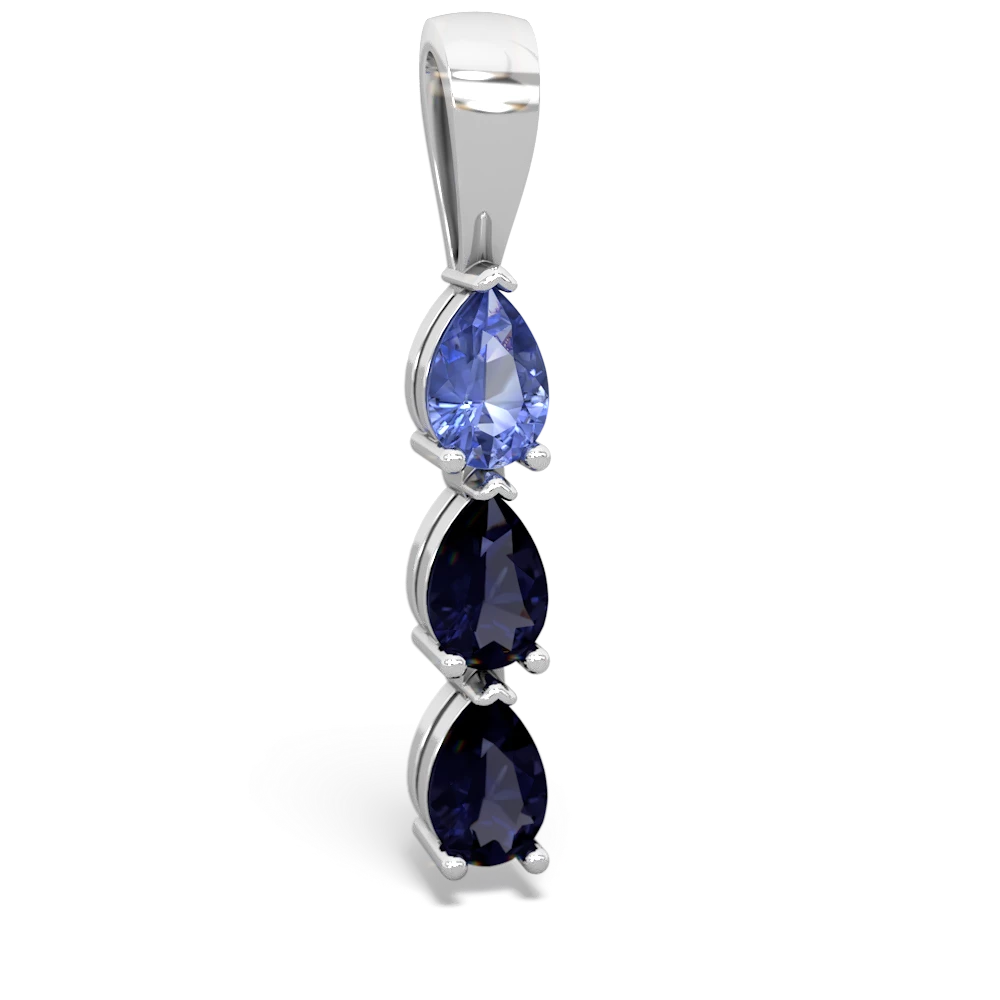 Tanzanite Dew Drops 14K White Gold pendant P2251