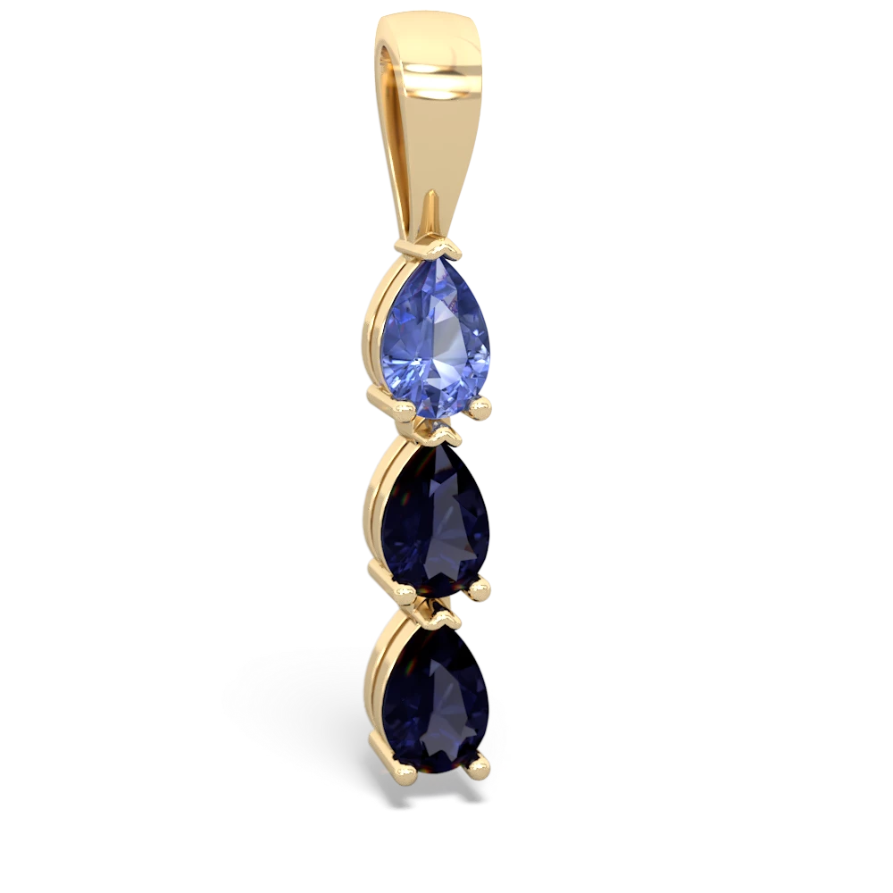 Tanzanite Dew Drops 14K Yellow Gold pendant P2251