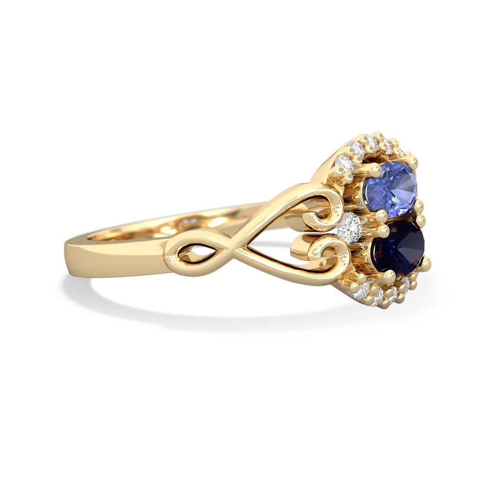 Tanzanite Love Nest 14K Yellow Gold ring R5860