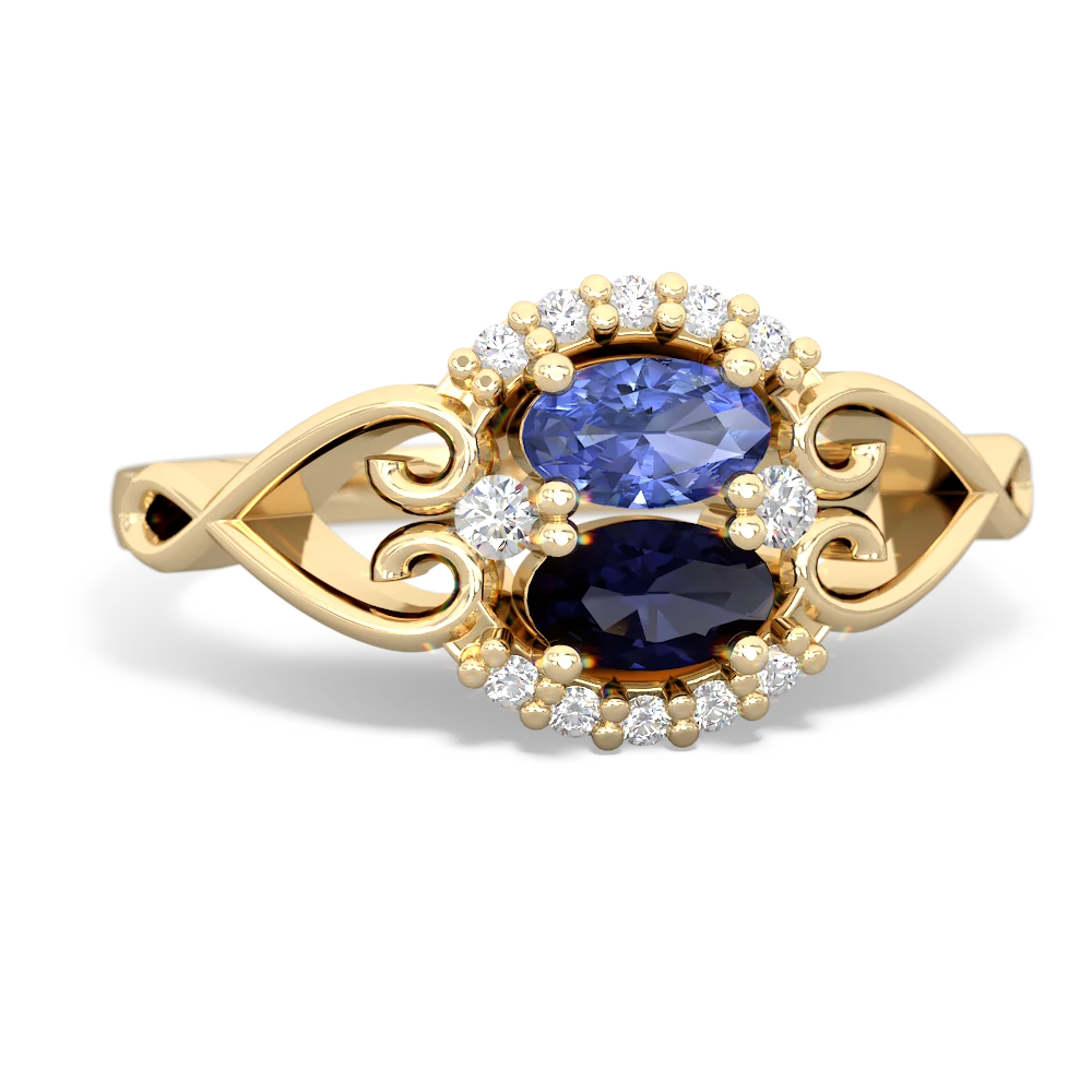 Tanzanite Love Nest 14K Yellow Gold ring R5860