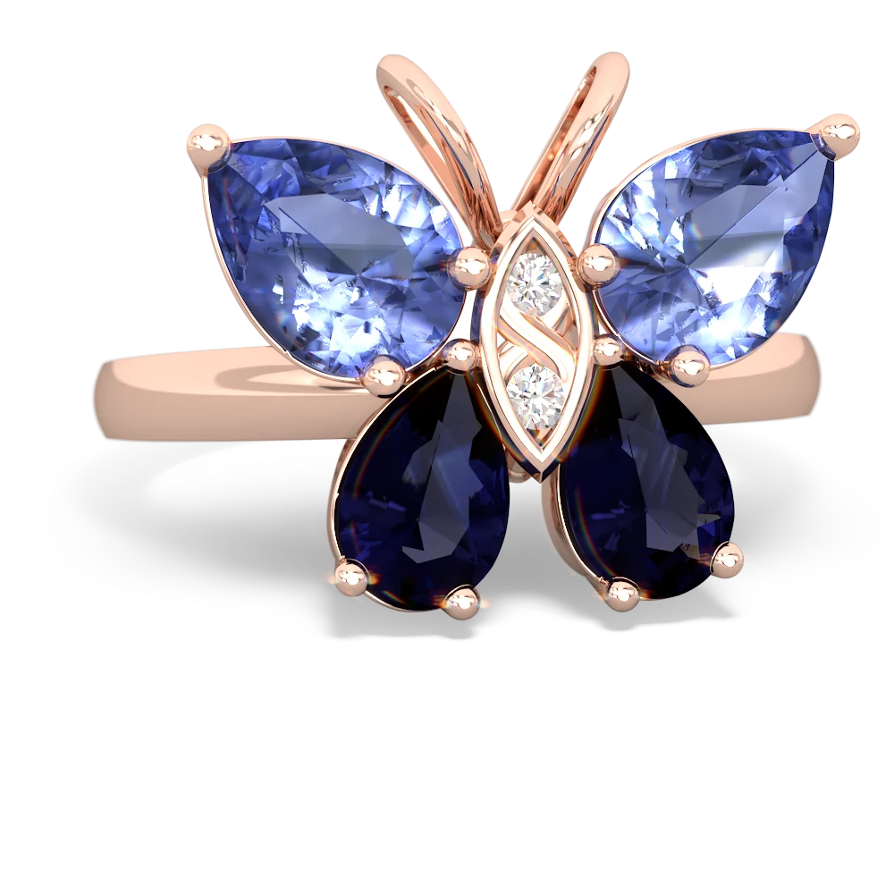 Tanzanite Butterfly 14K Rose Gold ring R2215