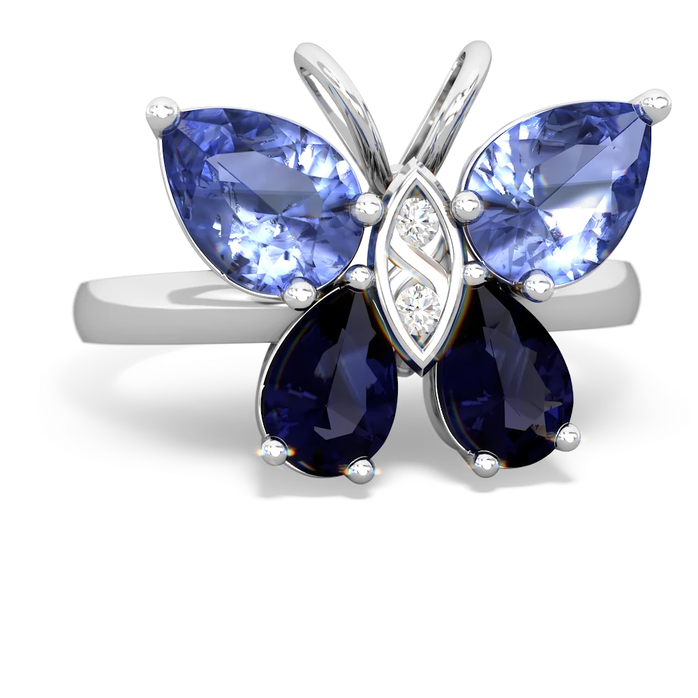 Tanzanite Butterfly 14K White Gold ring R2215