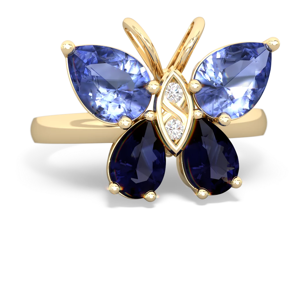 Tanzanite Butterfly 14K Yellow Gold ring R2215