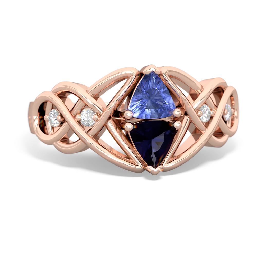 Tanzanite Keepsake Celtic Knot 14K Rose Gold ring R5300