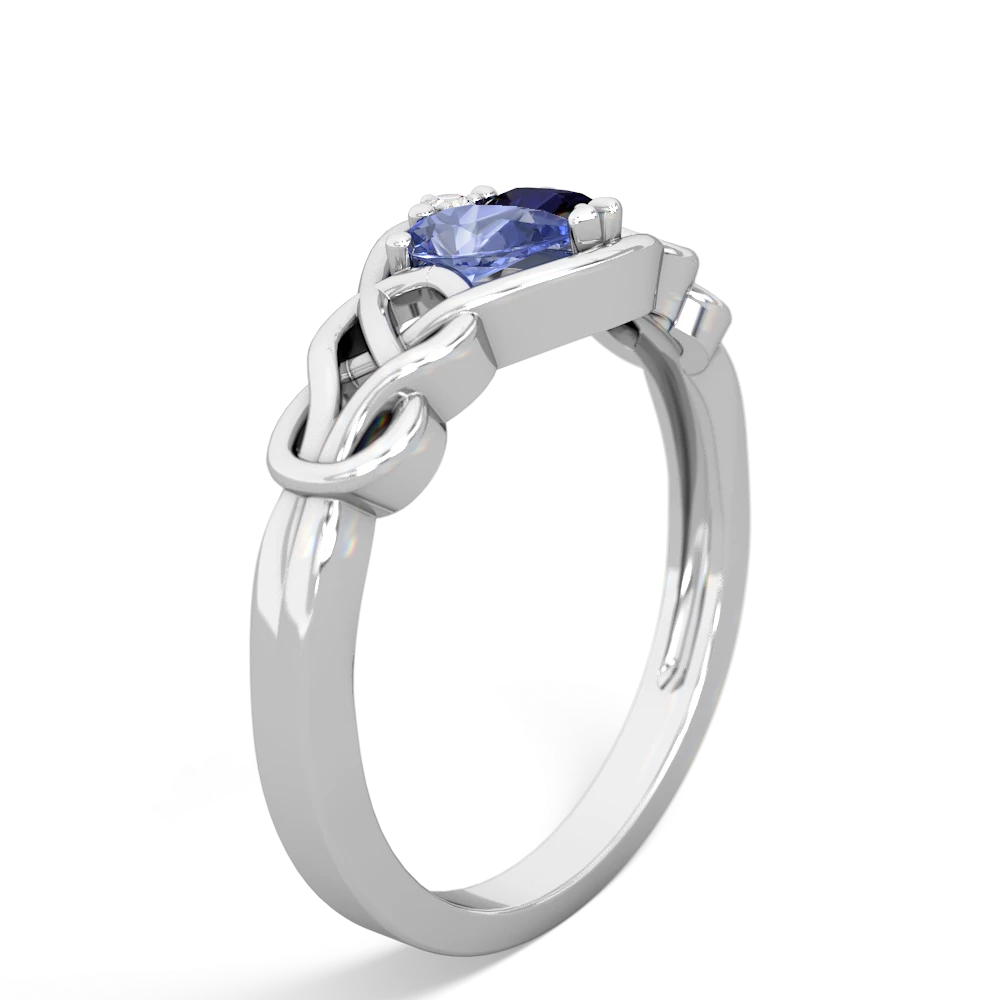 Tanzanite Celtic Love Knot 14K White Gold ring R5420