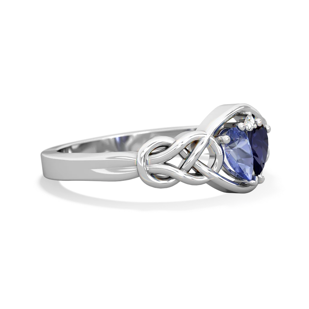 Tanzanite Celtic Love Knot 14K White Gold ring R5420