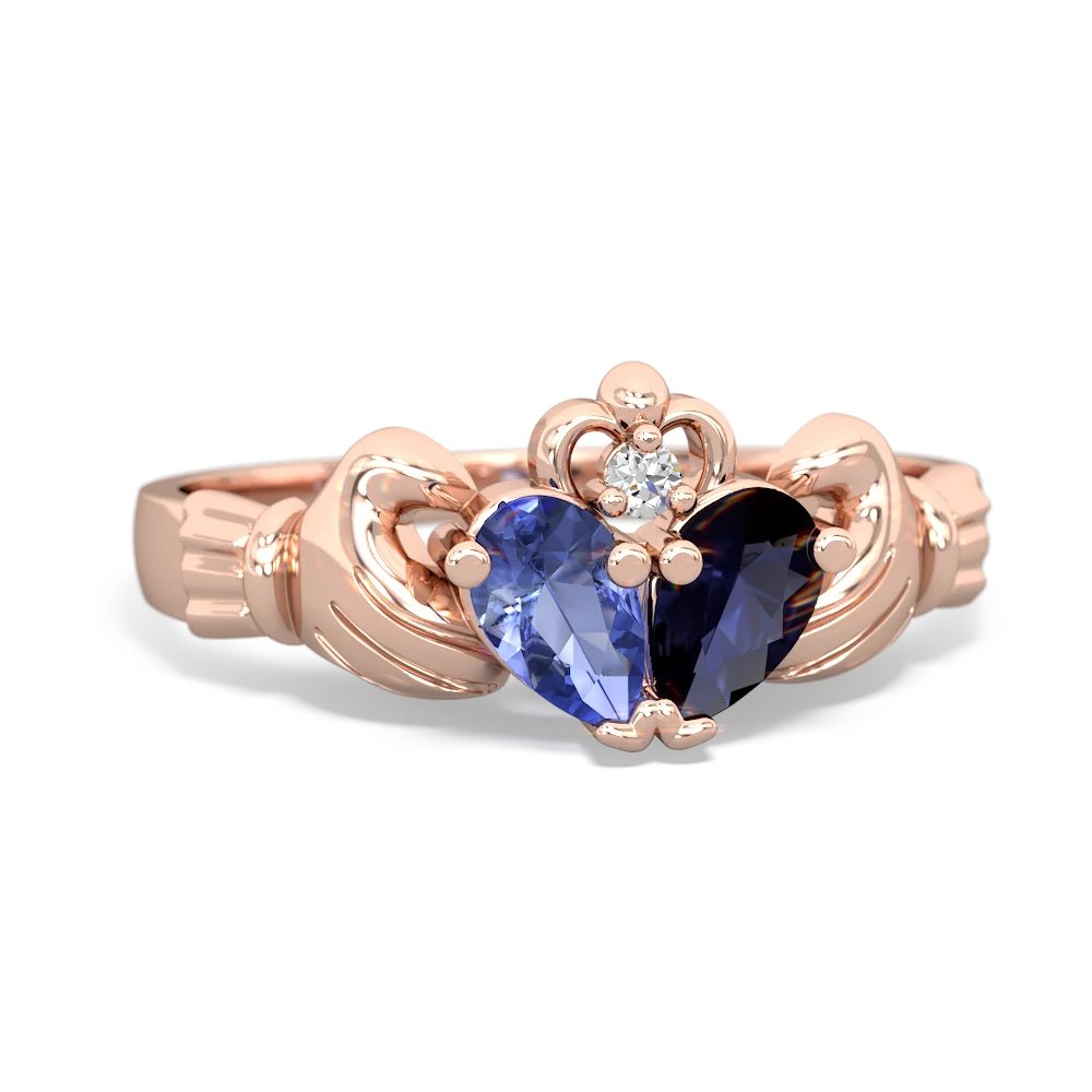 Tanzanite 'Our Heart' Claddagh 14K Rose Gold ring R2388