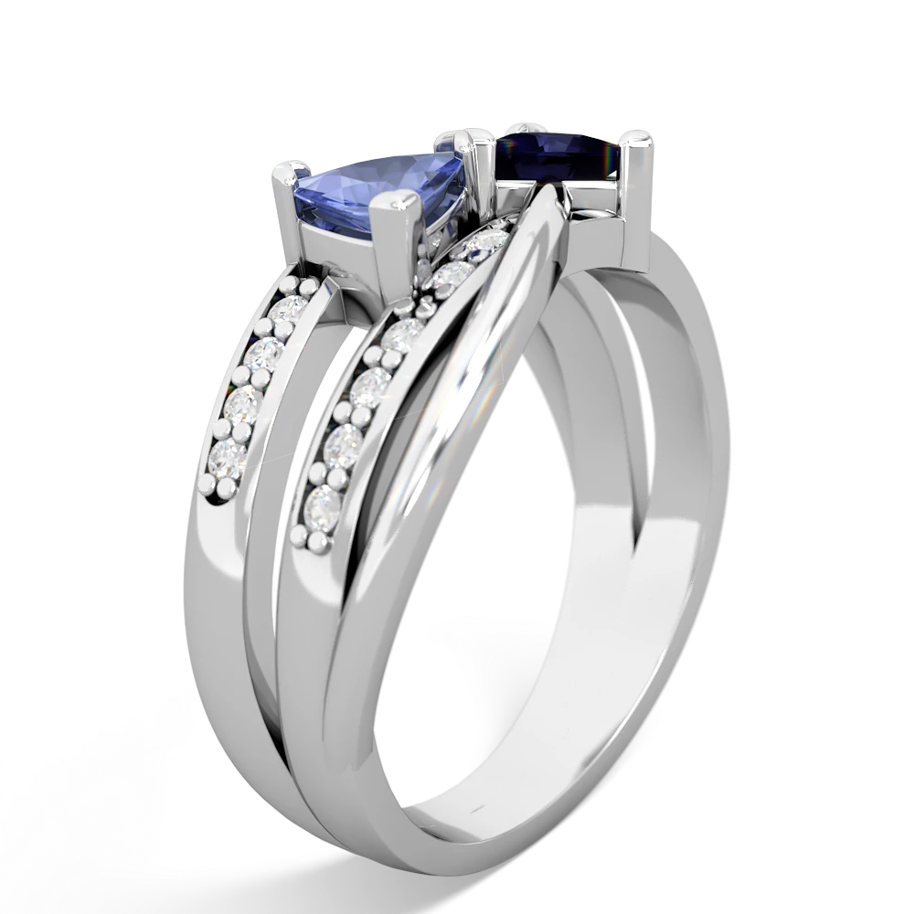 Tanzanite Bowtie 14K White Gold ring R2360