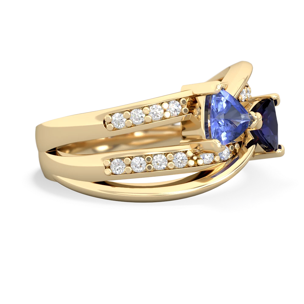 Tanzanite Bowtie 14K Yellow Gold ring R2360