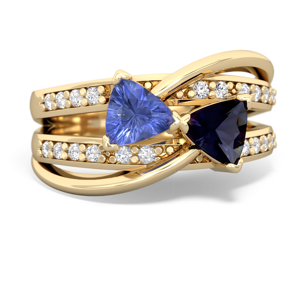 Tanzanite Bowtie 14K Yellow Gold ring R2360