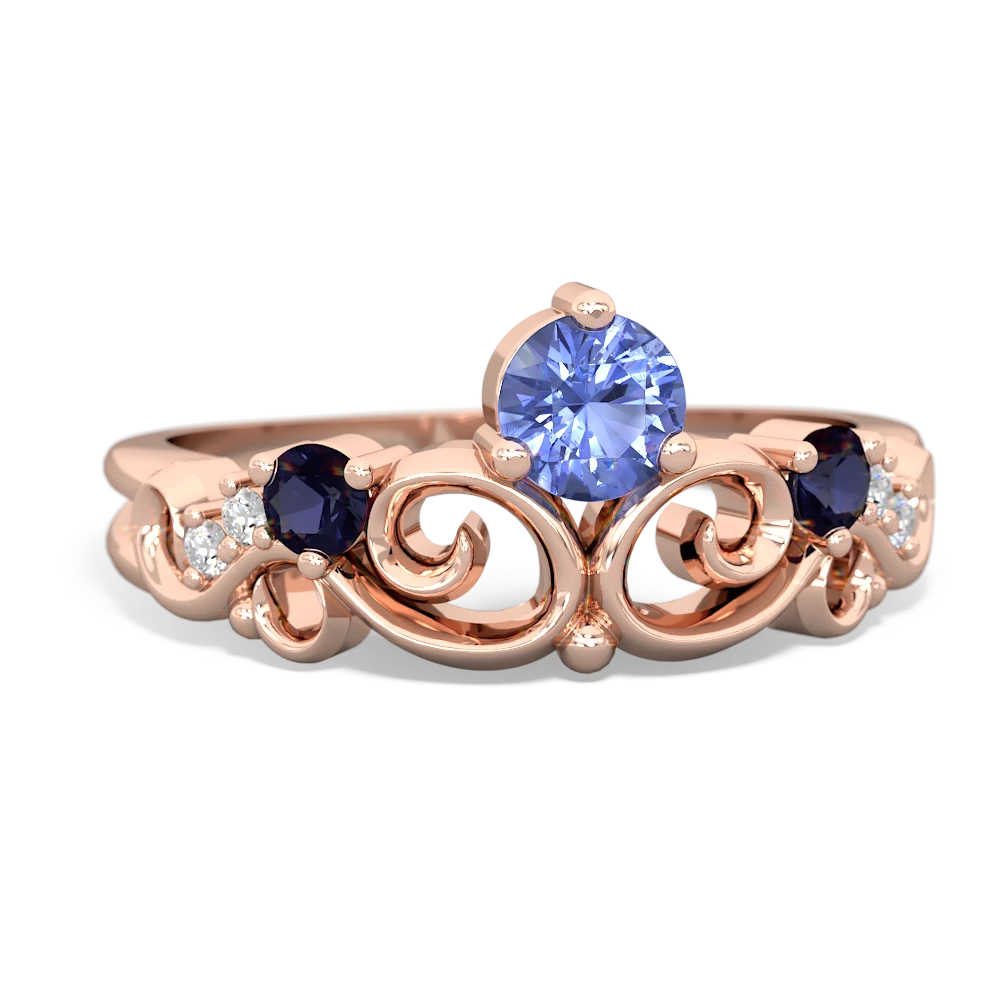 Tanzanite Crown Keepsake 14K Rose Gold ring R5740