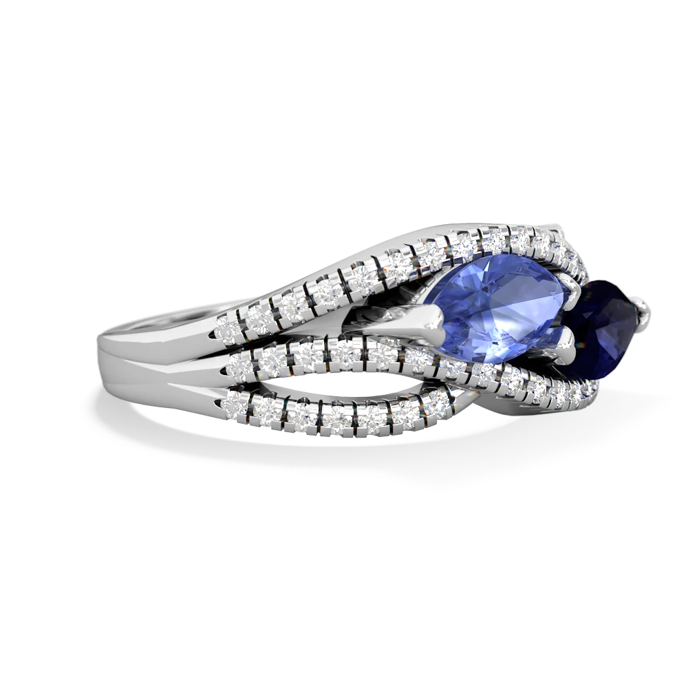 Tanzanite Diamond Rivers 14K White Gold ring R3070