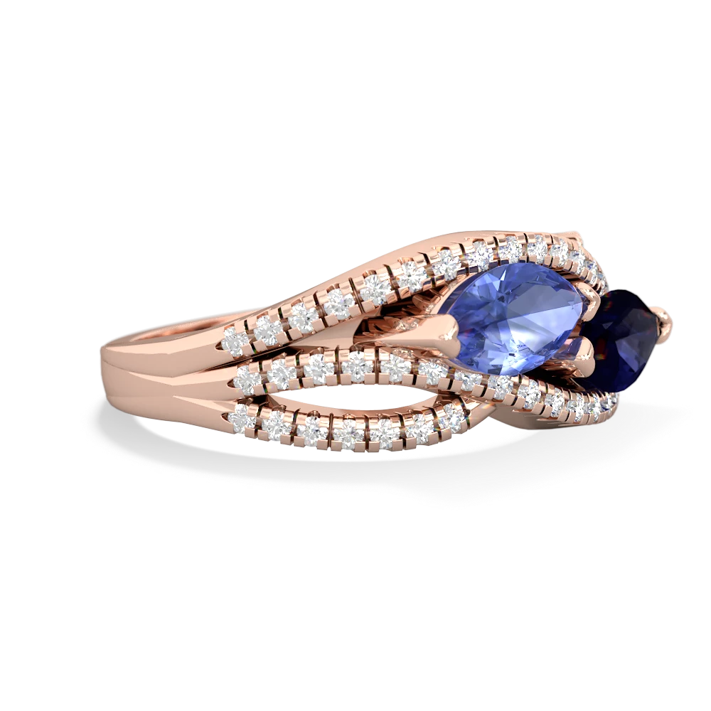 Tanzanite Diamond Rivers 14K Rose Gold ring R3070