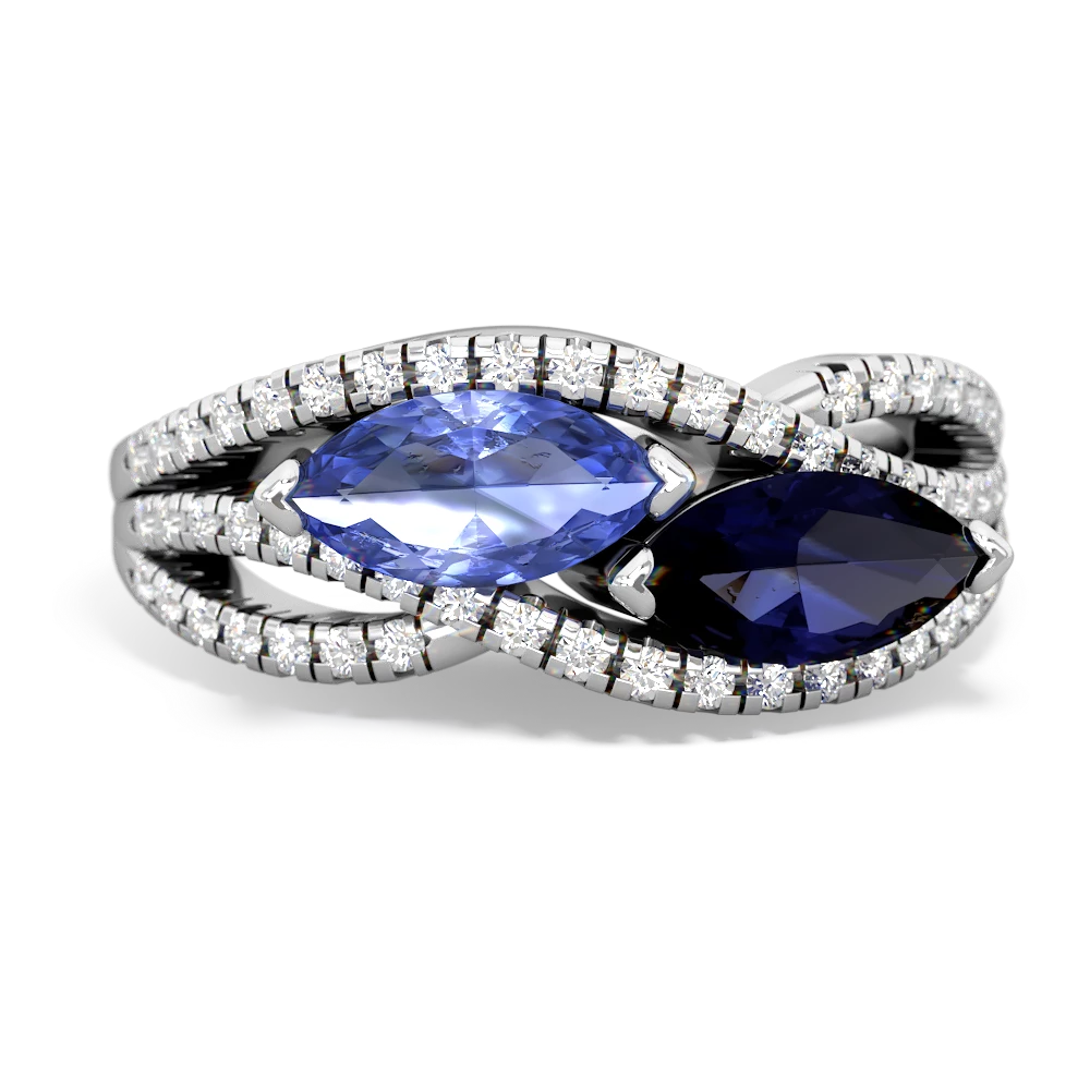 Tanzanite Diamond Rivers 14K White Gold ring R3070