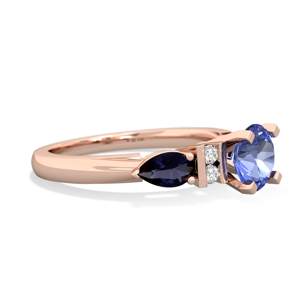 Tanzanite 6Mm Round Eternal Embrace Engagement 14K Rose Gold ring R2005