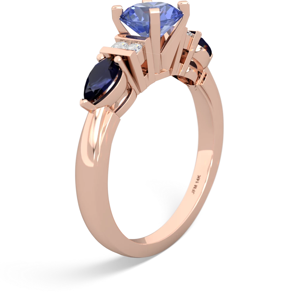 Tanzanite 6Mm Round Eternal Embrace Engagement 14K Rose Gold ring R2005