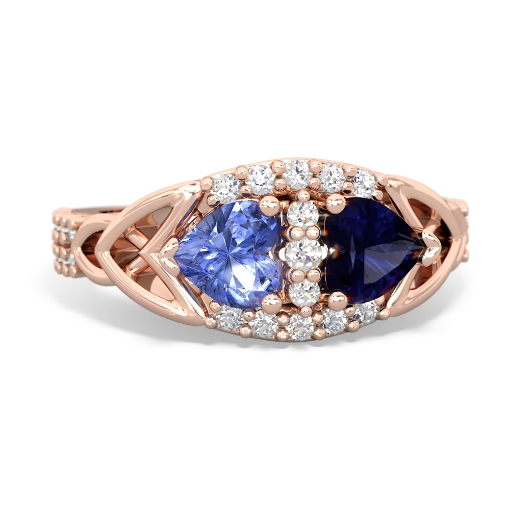 Tanzanite Sparkling Celtic Knot 14K Rose Gold ring R2645