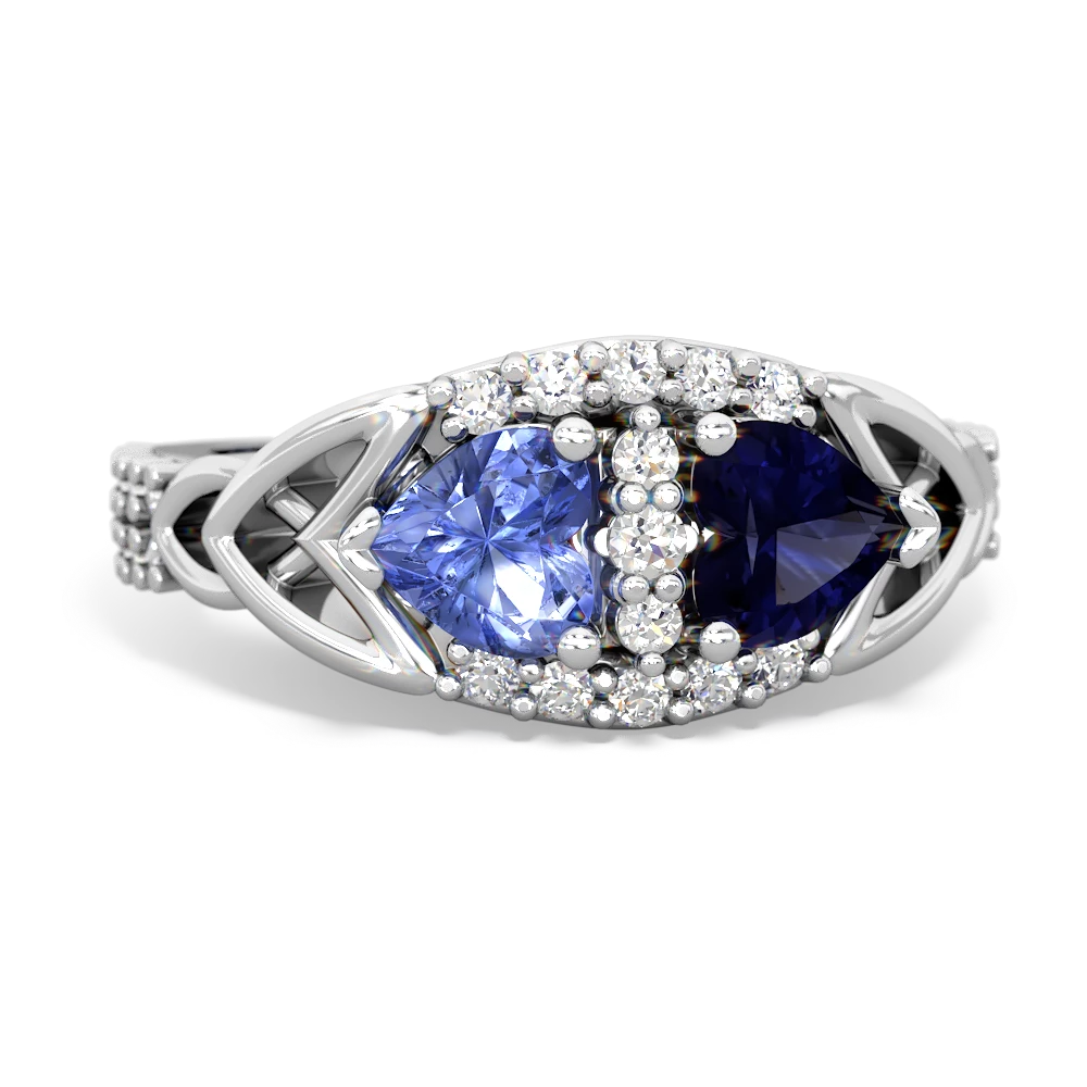 Tanzanite Sparkling Celtic Knot 14K White Gold ring R2645