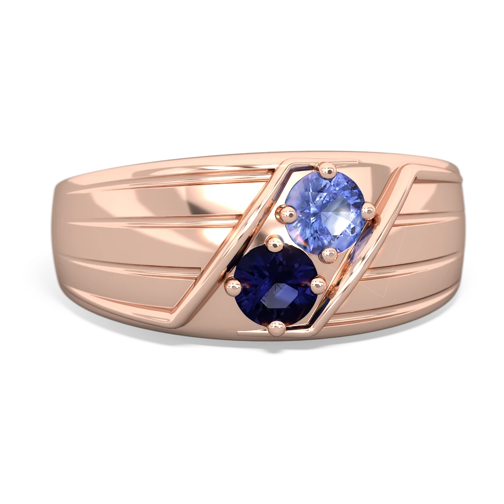 Tanzanite Men's Streamline 14K Rose Gold ring R0460