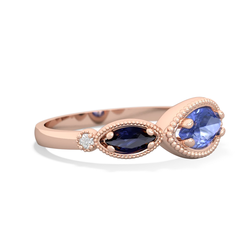 Tanzanite Milgrain Marquise 14K Rose Gold ring R5700