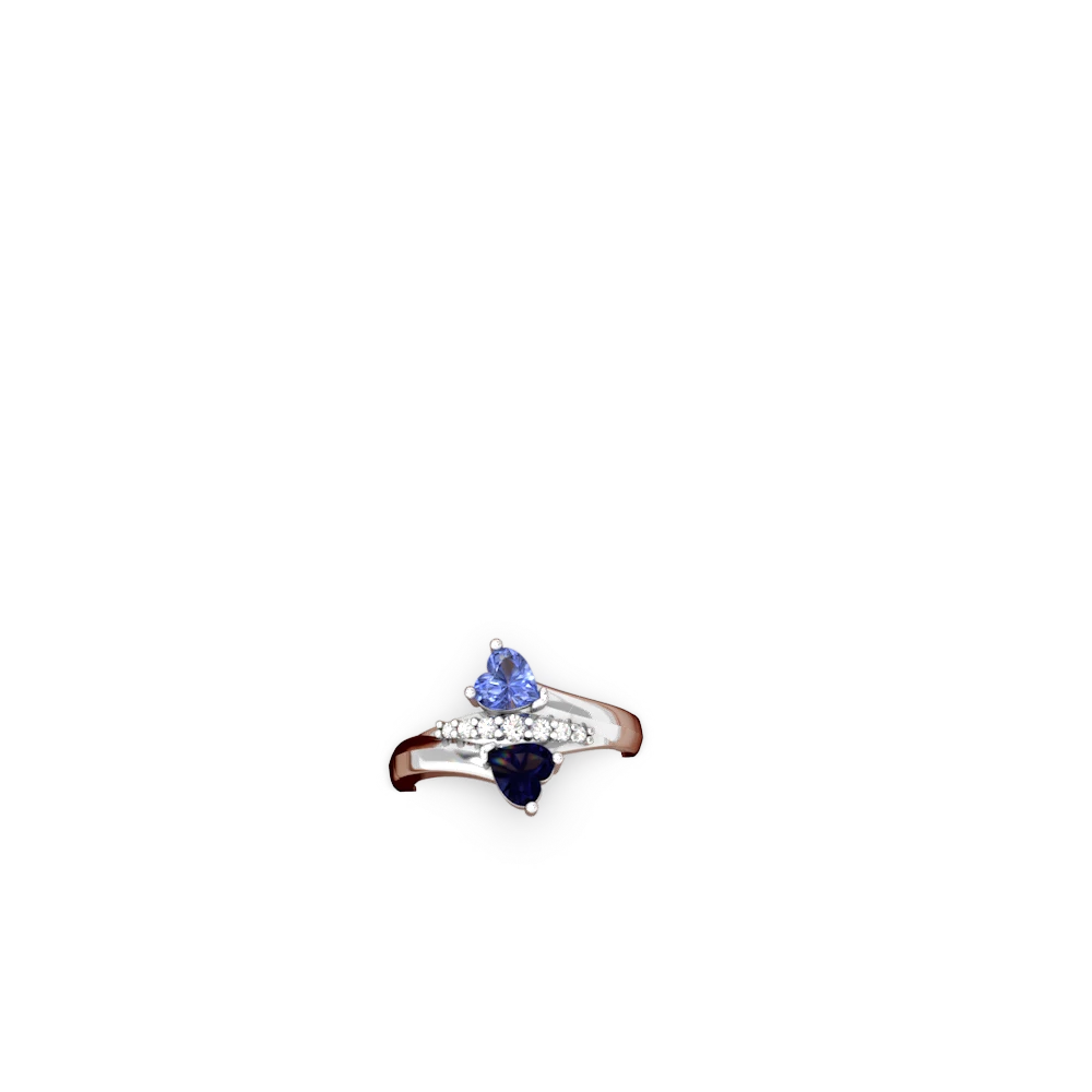 Tanzanite Heart To Heart 14K White Gold ring R2064