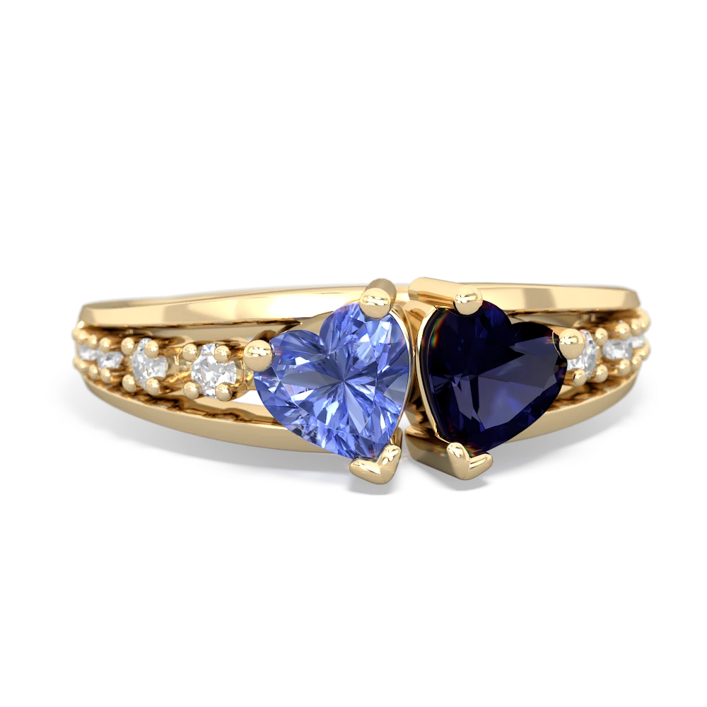 Tanzanite Heart To Heart 14K Yellow Gold ring R3342