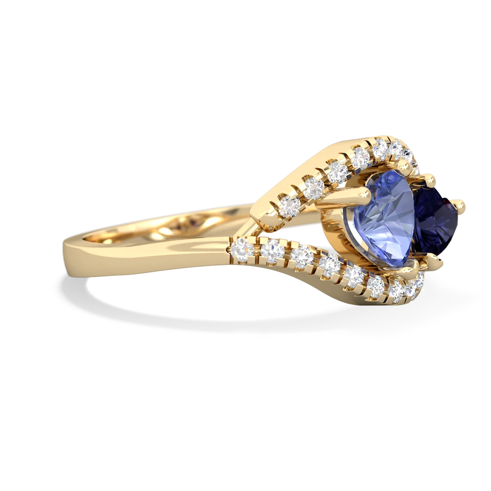 Tanzanite Mother And Child 14K Yellow Gold ring R3010