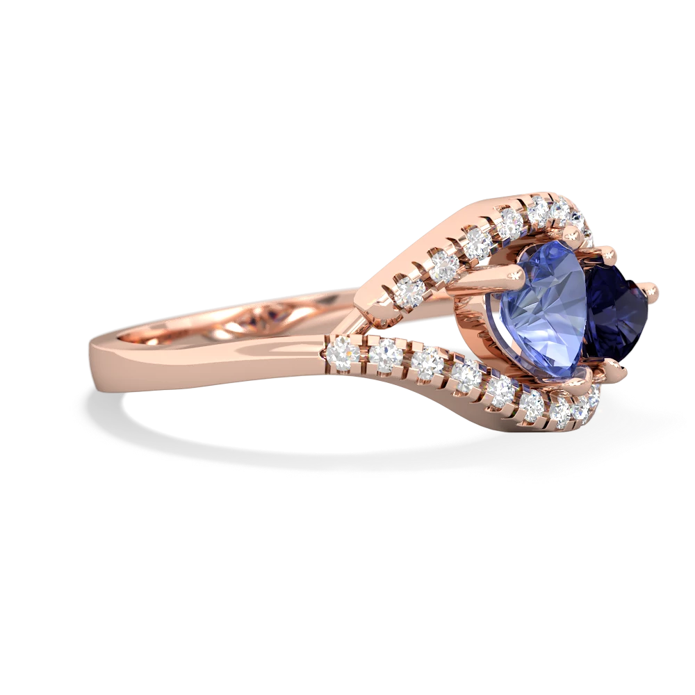 Tanzanite Mother And Child 14K Rose Gold ring R3010