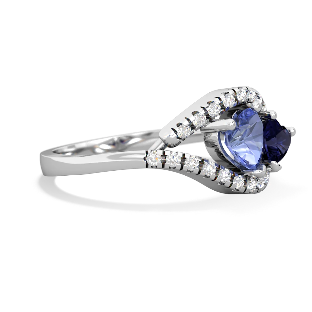 Tanzanite Mother And Child 14K White Gold ring R3010