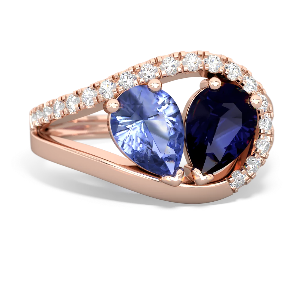 Tanzanite Nestled Heart Keepsake 14K Rose Gold ring R5650