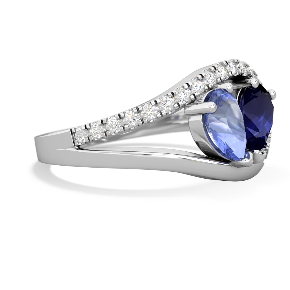 Tanzanite Nestled Heart Keepsake 14K White Gold ring R5650