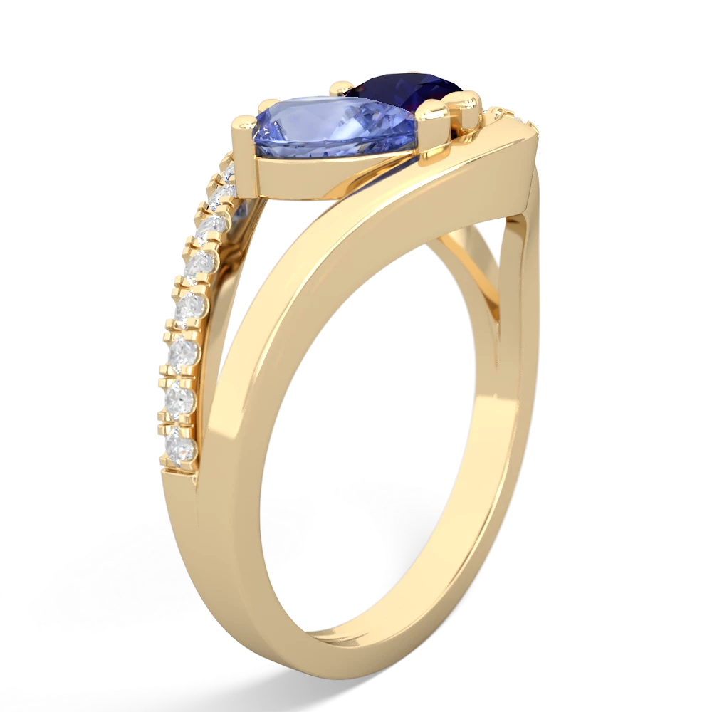 Tanzanite Nestled Heart Keepsake 14K Yellow Gold ring R5650