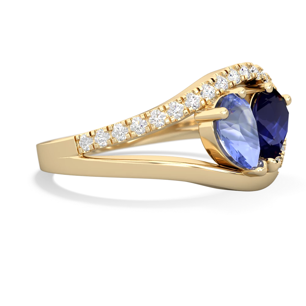 Tanzanite Nestled Heart Keepsake 14K Yellow Gold ring R5650