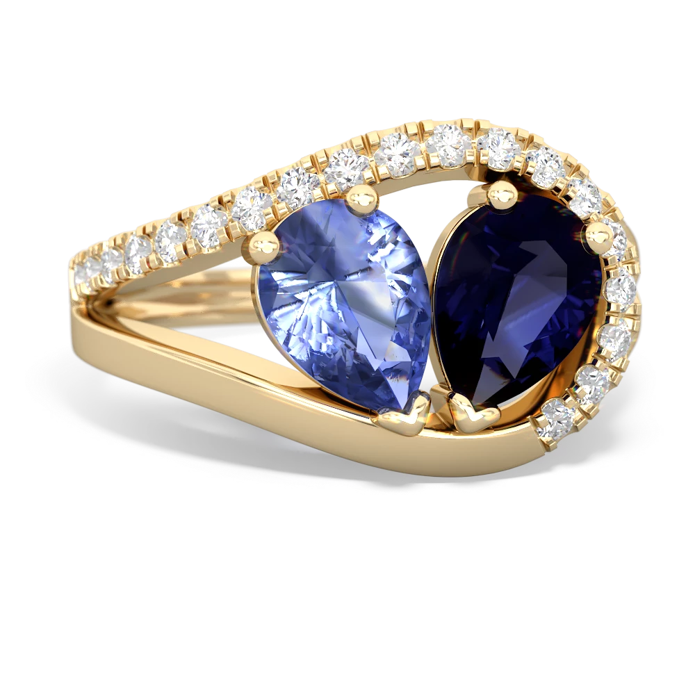 Tanzanite Nestled Heart Keepsake 14K Yellow Gold ring R5650