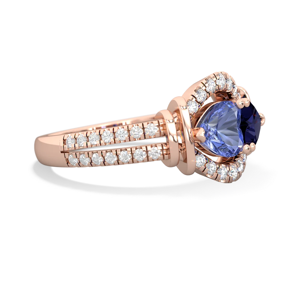 Tanzanite Art-Deco Keepsake 14K Rose Gold ring R5630