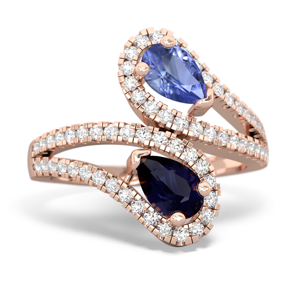 Tanzanite Diamond Dazzler 14K Rose Gold ring R3000