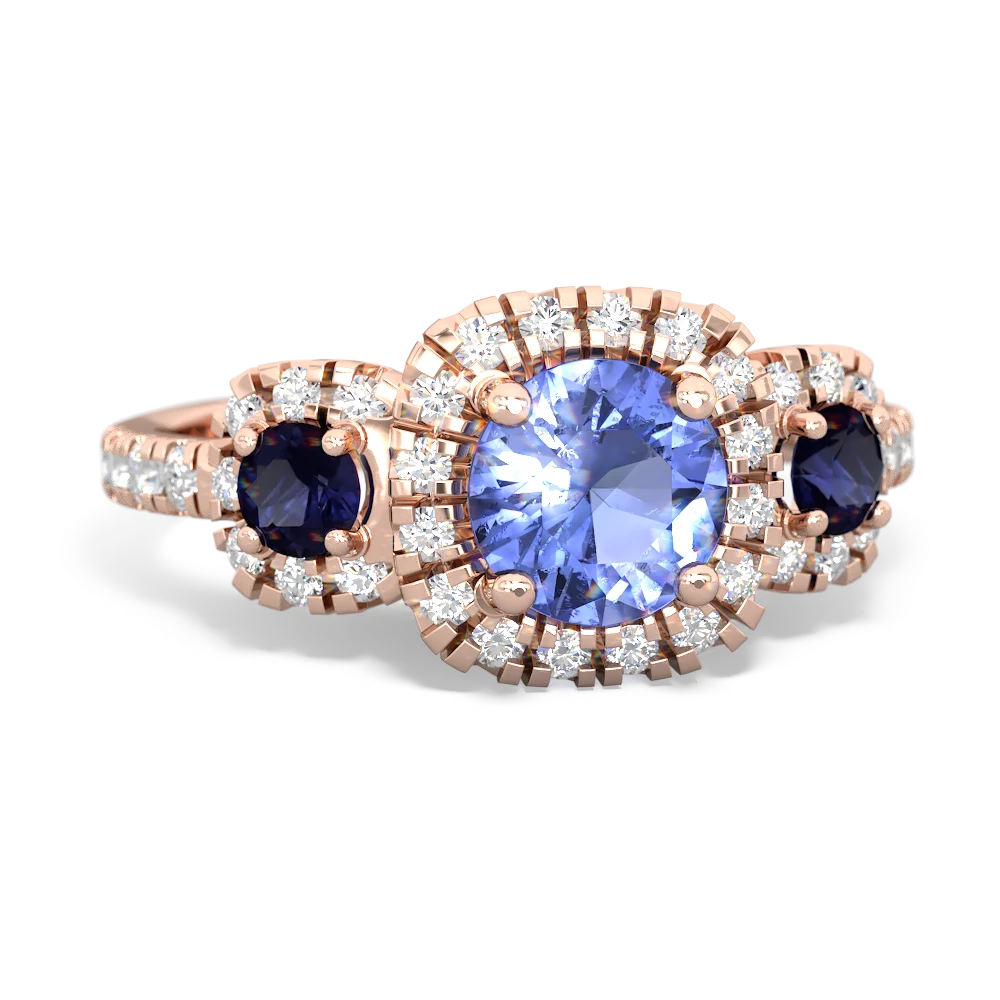 Tanzanite Regal Halo 14K Rose Gold ring R5350